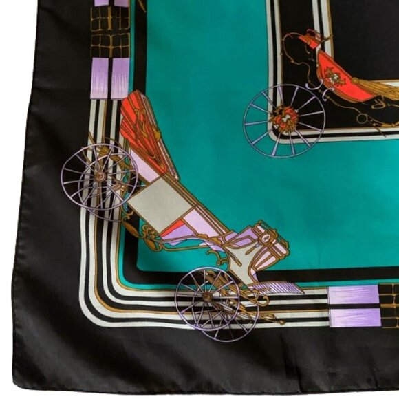 Vintage large 80s 32" x 35" fun print scarf wrap - Picture 9 of 13